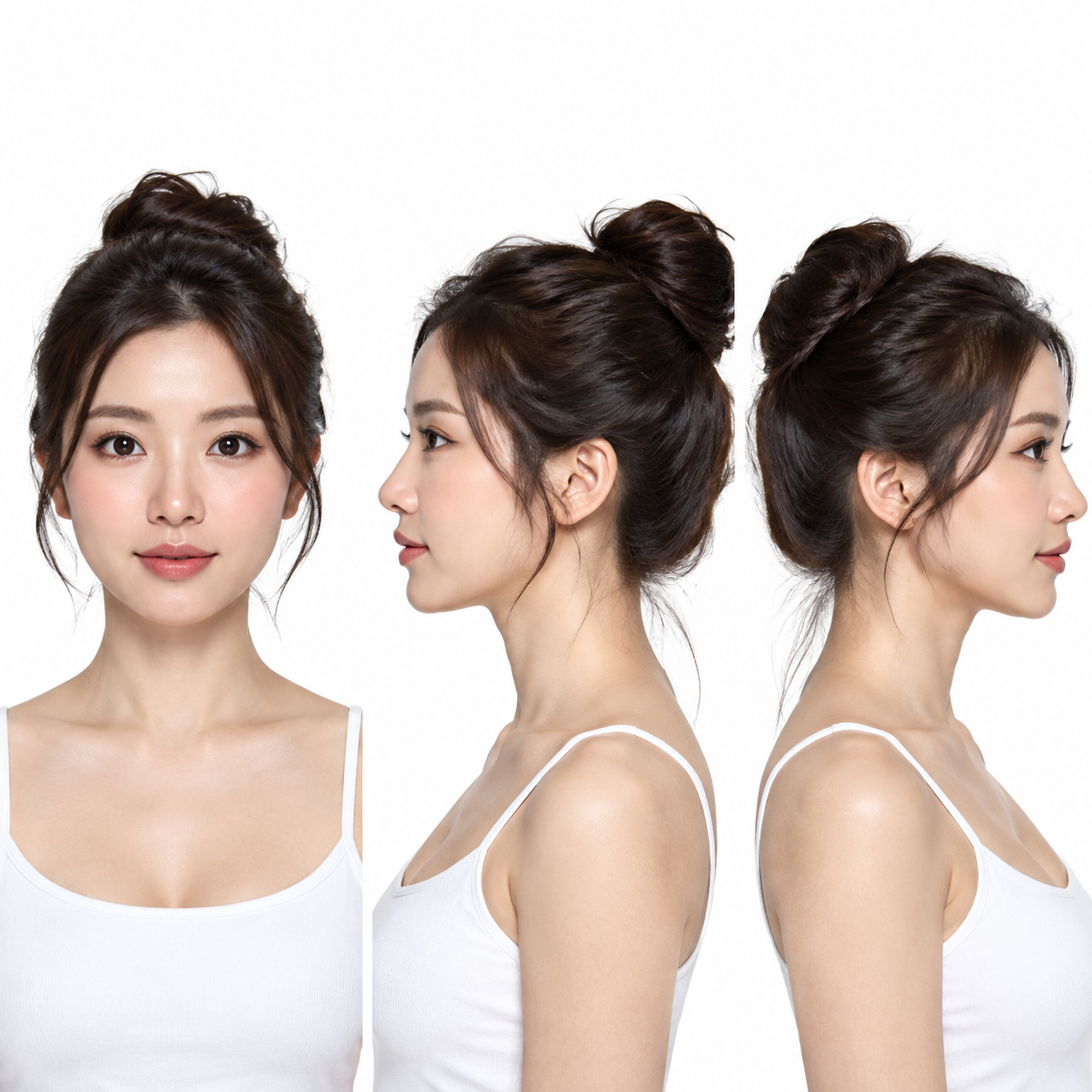 同一虚构的亚洲女性的脸部