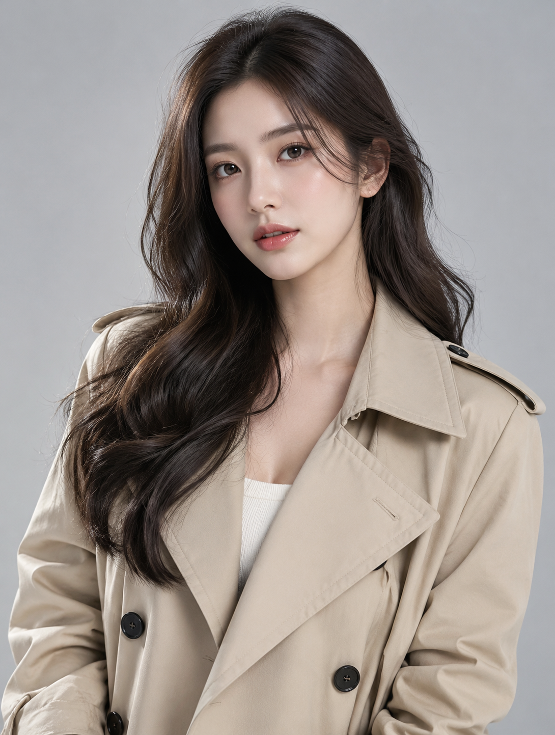 一位虚构的亚洲女性模特半