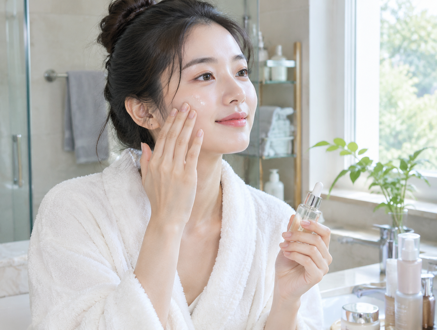 一位虚构的亚洲女性在明亮